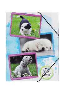 Pagna Gummizugmappe PP Hunde 3 Einschlagklappen DIN A4
