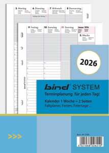 Timer Ersatzeinlage 2026 1 Woche/ 2 Seiten DIN A5