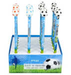 STYLEX Bleistift mit Radiergummi Fussball 3fach sortiert