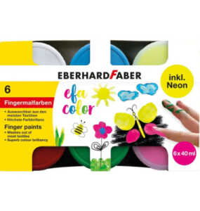 EBERHARD FABER Fingermalfarben 6 Farben inklusive Neonfarben 6x40ml