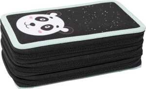 Schüleretui Triple Decker Panda gefüllt schwarz/weiß 36 Teile