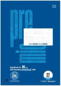Staufen Schulblock premio Lineatur 27 liniert 50 Blatt 90g/m² DIN A4
