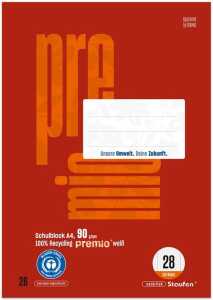 Staufen Schulblock premio Lineatur 28 kariert 50 Blatt 90g/m² DIN A4