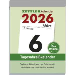 2026 Zettler Tagesabreißkalender XL