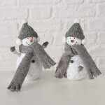 BOLTZE Deko-Figur Frosty Schneemann weiß/grau...