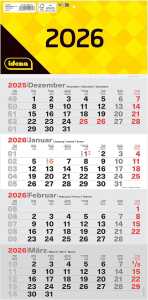 Idena 4-Monatskalender 2026 30x60cm