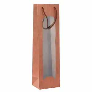 Idena Flaschentasche mit Fenster kupfer 10x36x8cm