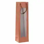 Idena Flaschentasche mit Fenster kupfer 10x36x8cm