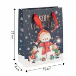 Idena Geschenktasche Schneemann blau 18x23x8cm