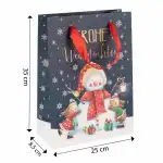 Idena Geschenktasche Schneemann blau 25x35x8,5cm