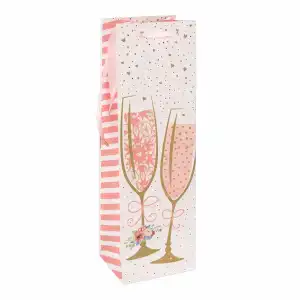 Idena Flaschentasche Sekt rosa 12x39x10cm