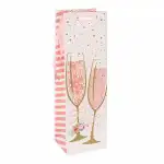 Idena Flaschentasche Sekt rosa 12x39x10cm