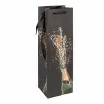 Idena Flaschentasche Sektflasche schwarz 12x39x10cm