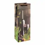 Idena Flaschentasche Wein schwarz 12,5x35x9cm