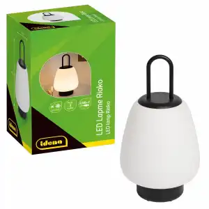 Idena LED Lampe Riako Akku USB C warmweiß 16x29cm dimmbar Innen