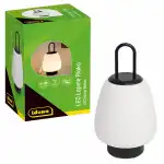 Idena LED Lampe Riako Akku USB C warmweiß 16x29cm...