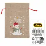 Idena Weihnachtsgeschenksack Schneemann 15x22cm