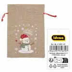 Idena Weihnachtsgeschenksack Schneemann 22x32cm