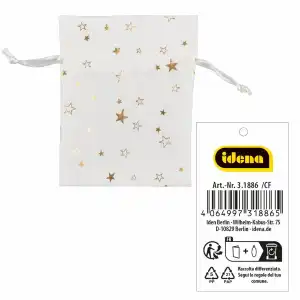 Idena Geschenkbeutel Polyester weiß 13x18cm