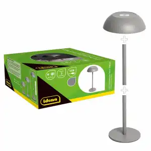 Idena LED Tischleuchte touch Tango Akku USB grau 15x33cm dimmbar Innen