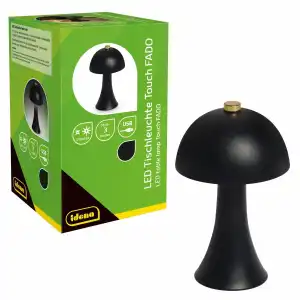 LED Tischleuchte touch Fado Akku USB C schwarz 10x16,5cm dimmbar Innen