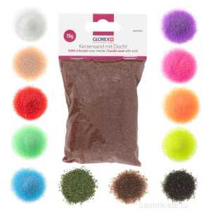 Glorex Kerzensand mit Docht hellgrün 70g