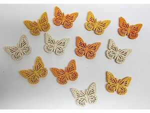Glorex Holz-Streuteile Schmetterlinge gelb/orange