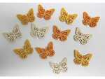 Glorex Holz-Streuteile Schmetterlinge gelb/orange