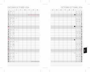 2026 ADINA Monats-Sichtkalender 9x15cm 2S/1Monat Einlage