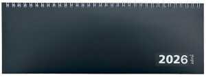 2026 ADINA Tischquerkalender 1W2S schwarz Kartondeckel 30x10cm