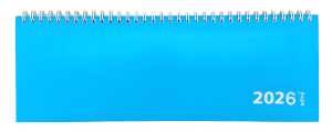 2026 ADINA Tischquerkalender 1W2S azurblau Kartondeckel Tischkalender 30x10cm