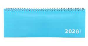 2026 ADINA Tischquerkalender 1W2S hellblau Kartondeckel Tischkalender 30x10cm