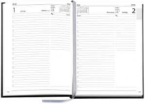 2026 GÜSS Buchkalender A5 Einband Balacron schwarz