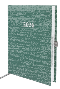2026 ADINA Buchkalender Chefplaner A5 grün-metallic 1 Tag 1 Seite