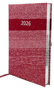 2026 ADINA Buchkalender Chefplaner A5 rot-metallic 1 Tag 1 Seite