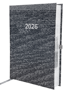 2026 ADINA Buchkalender Chefplaner A5 schwarz 1 Tag 1 Seite