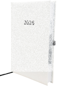 2026 ADINA Buchkalender Chefplaner A5 weiss-metallic 1 Tag 1 Seite