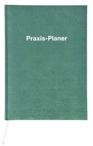 2026 ADINA Praxis-Planer A4 1 Tag auf 1 Seite grün-metallic mit Silberprägung