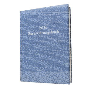 2026 ADINA Reservierungsbuch A4 blau-metallic 1 Tag auf 1 Seite Balacron