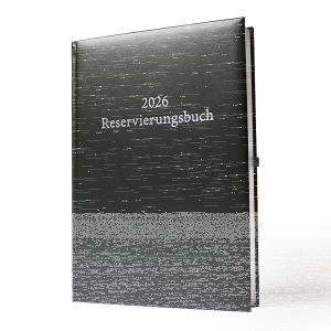2026 ADINA Reservierungsbuch A4 schwarz 1 Tag auf 1 Seite Balacron Einband