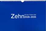 2026 Adina Zehnjahres-Kalender A4 blau Querformat mit...