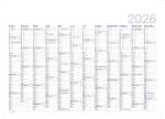 2026 Adina Zehnjahres-Kalender A4 blau Querformat mit Spiralbindung
