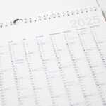 2026 Adina Zehnjahres-Kalender A4 blau Querformat mit Spiralbindung