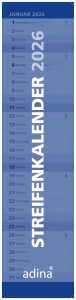 2026 ADINA Streifenkalender XXL blau 64x15cm Monatskalender