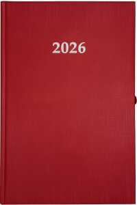 2026 ADINA Wochenkalender A5+ rot-metallic 24x16cm 1 Woche auf 2 Seiten cremefarbenes 80g Papier