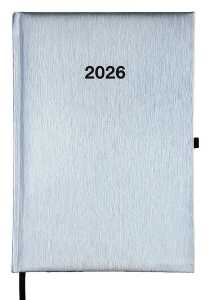 2026 ADINA Wochenkalender A5+silber-metallic 24x16cm 1 Woche auf 2 Seiten cremefarbenes 80g Papier