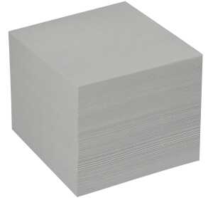 Notizklotz geleimt (90x90mm), 700 Blatt graues Recycling-Papier
