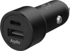 Aqiila Kfz-Ladegerät CHARGEBIRD Car Charger CC2, für Zigarettenanzünder, 22W, 1x USB-A, 1x USB-C