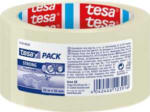 Tesapack strong 50 mm x 66 m, PP, transparent, 6 Rollen