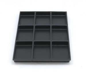 MultiDrawer? Schubladeneinsatz A4, 9 Fächer, für alle DIN A4 Schubladen, Maße (HxBxT): 22 x 233 x 363 mm, schwarz